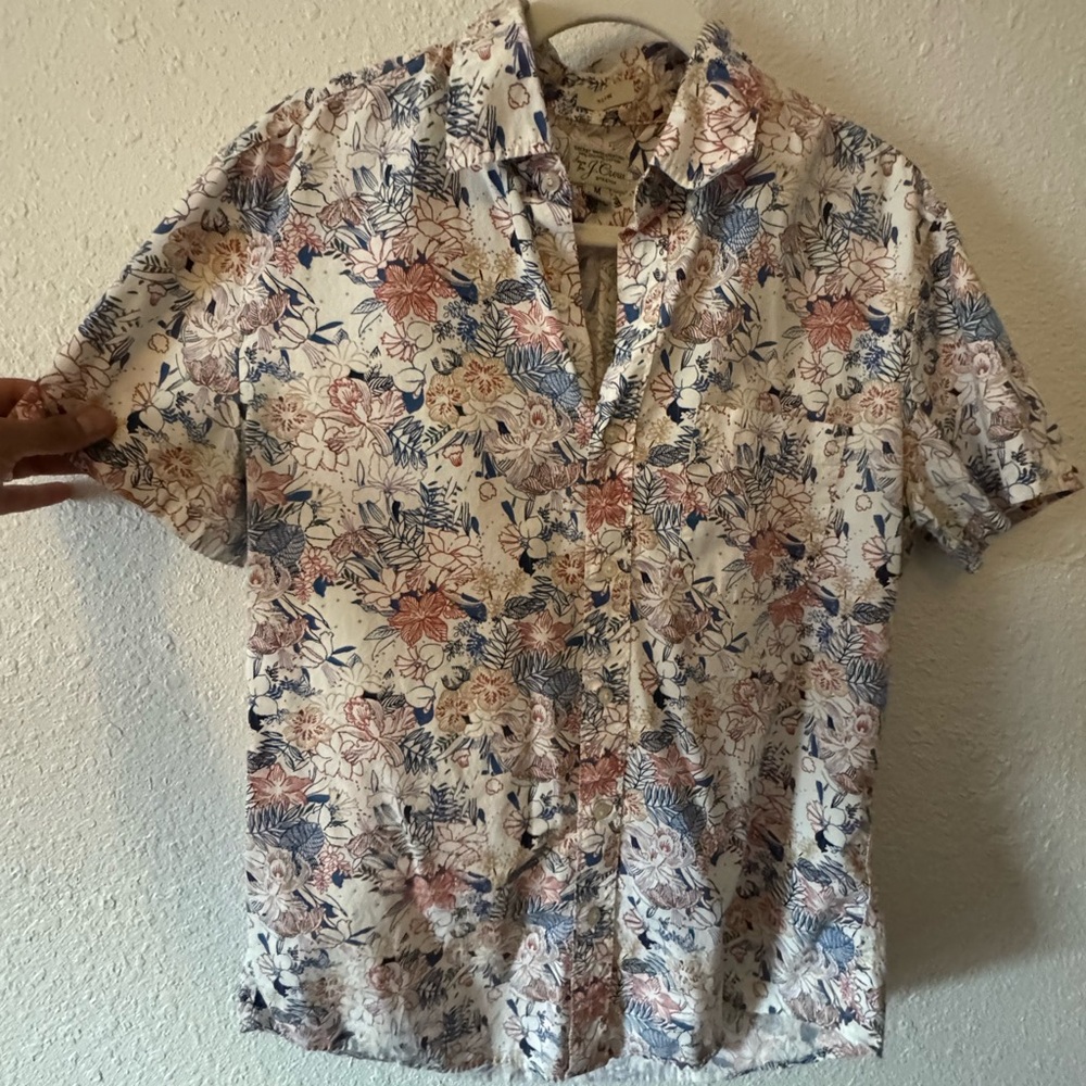 J. Crew Floral Button Down Shirt - Blue and Pink